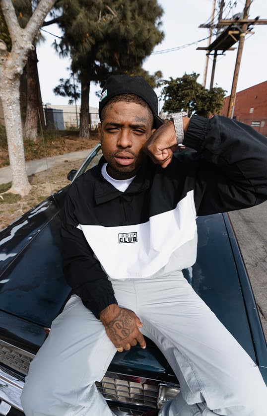 Pro Club Men's Comfort Tri-Color Cotton/Nylon Half Zip Track Jacket - Image 7