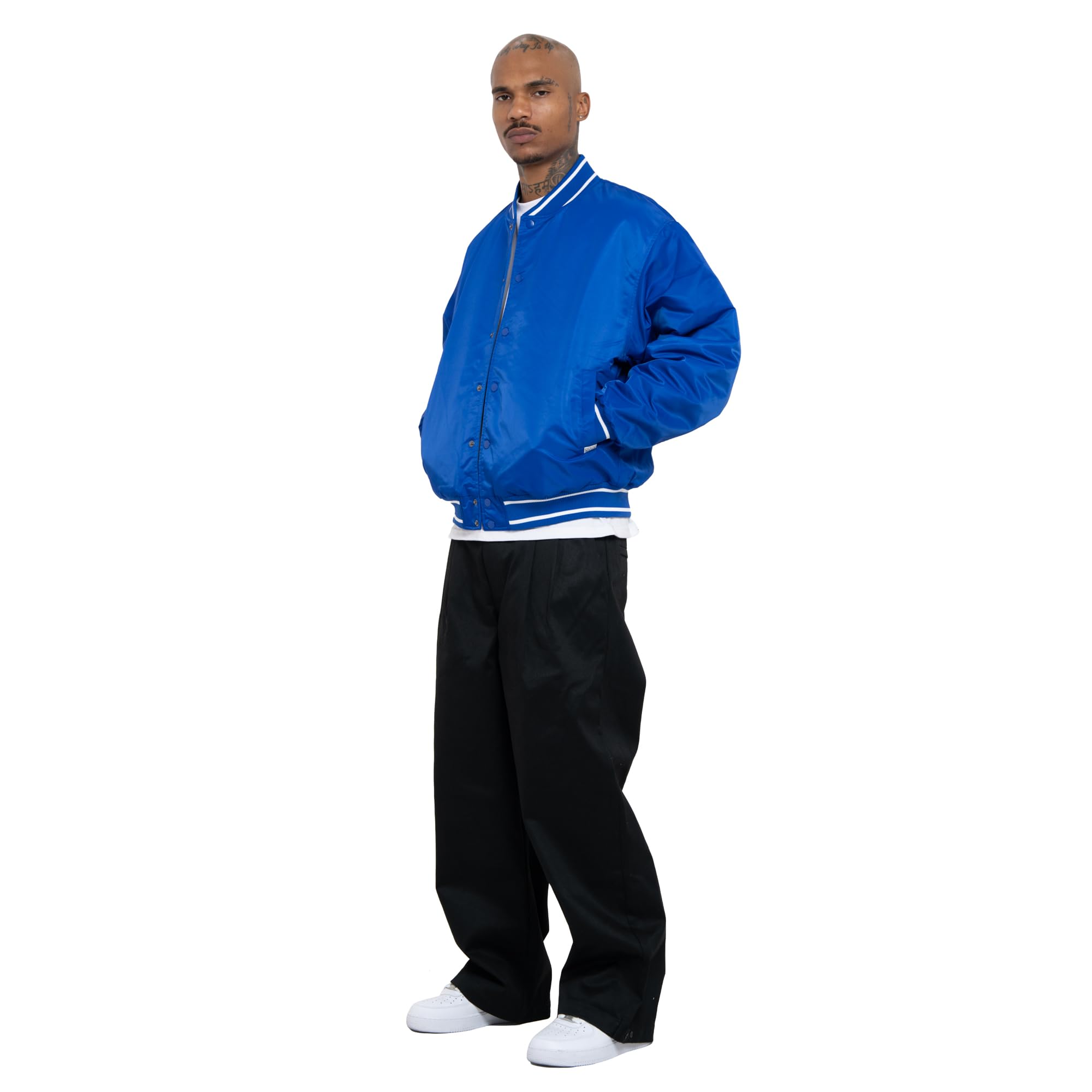 Pro Club Men's Comfort Wide Satin Baseball Varsity Jacket - Image 3