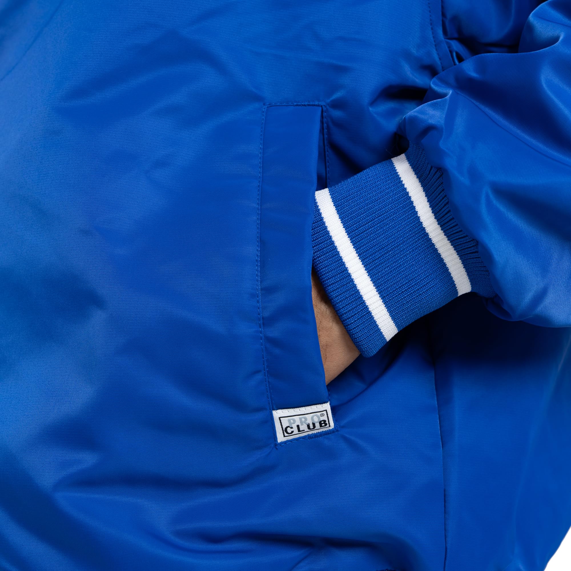 Pro Club Men's Comfort Wide Satin Baseball Varsity Jacket - Image 4