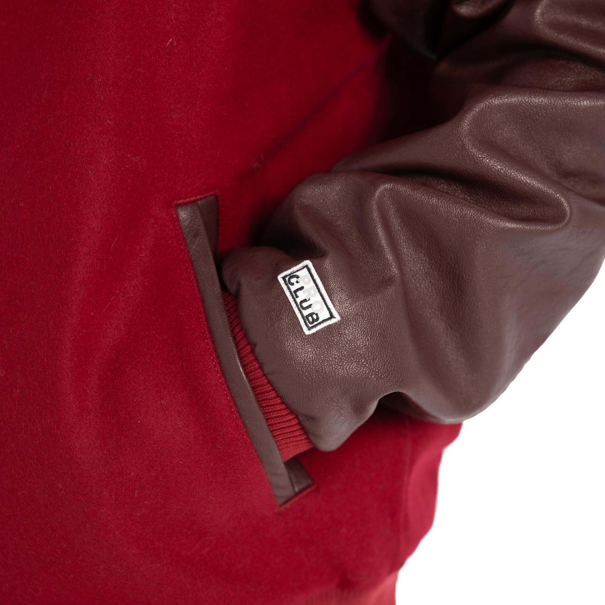 Pro Club Men's Heavyweight Vegan Leather/Wool Varsity Jacket - Image 3