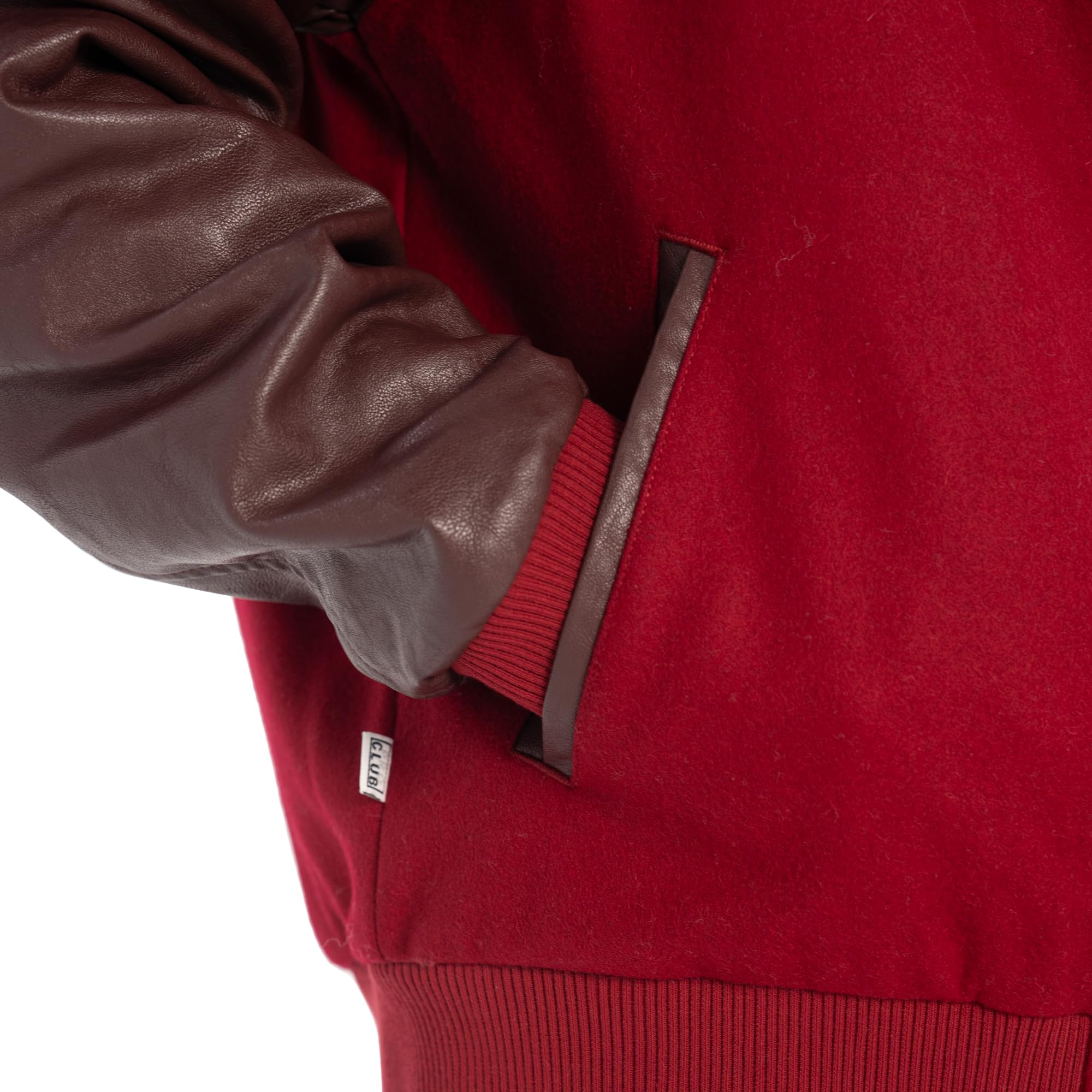 Pro Club Men's Heavyweight Vegan Leather/Wool Varsity Jacket - Image 4