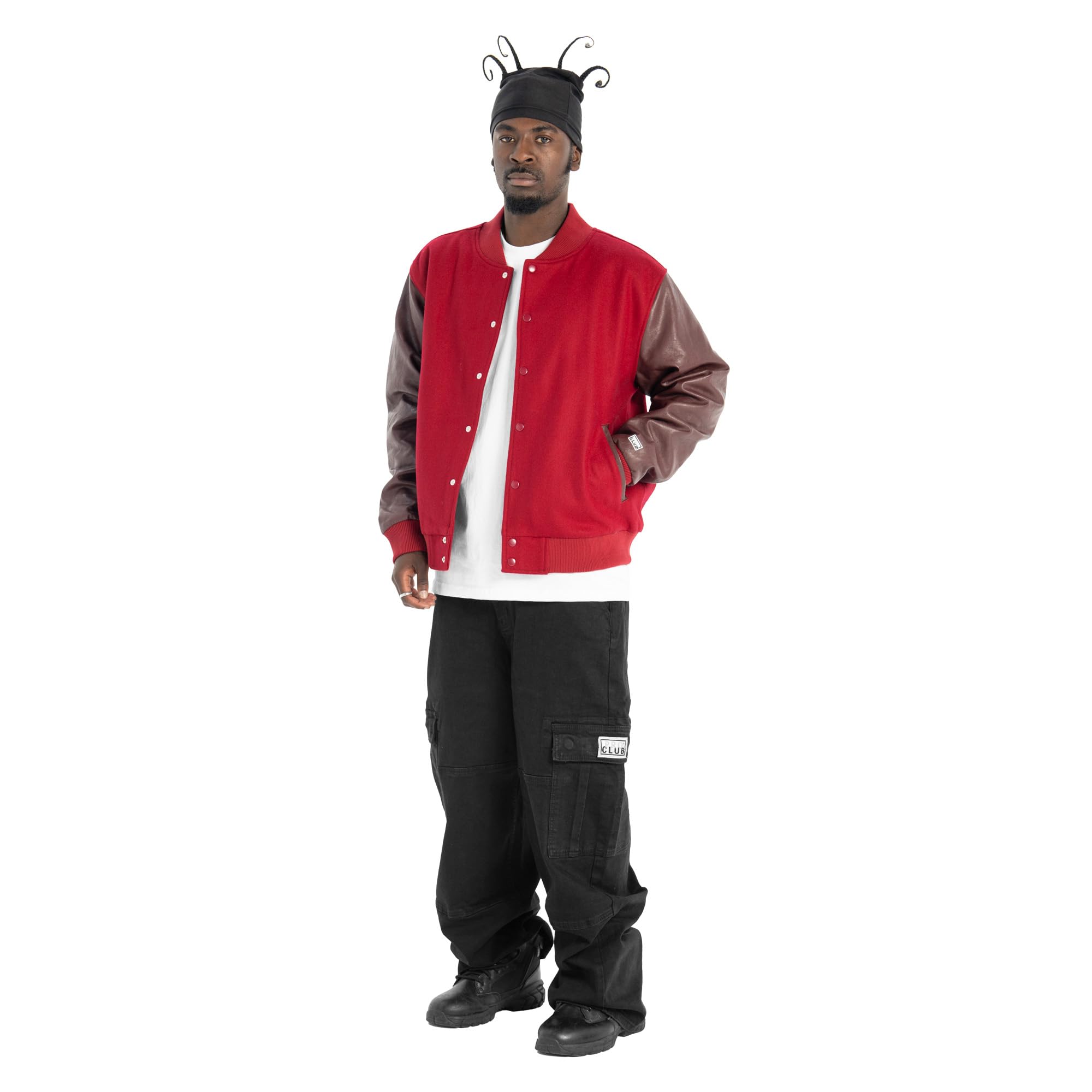 Pro Club Men's Heavyweight Vegan Leather/Wool Varsity Jacket - Image 6