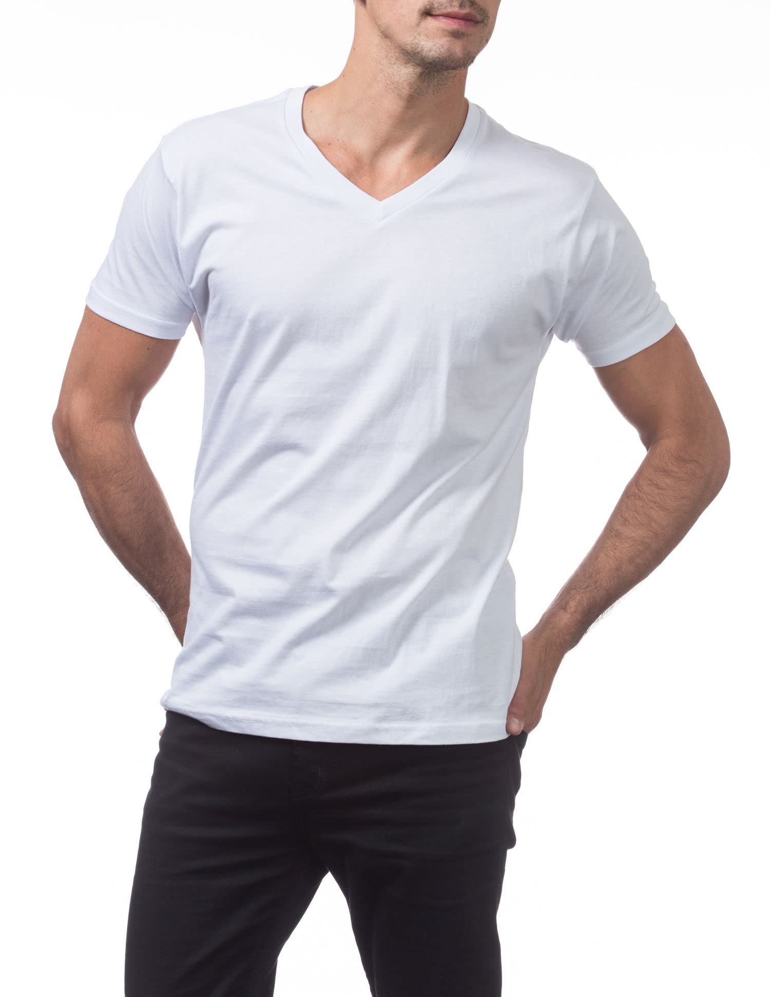 Pro Club Men's Lightweight Cotton Short Sleeve V-Neck T-Shirt - Image 3